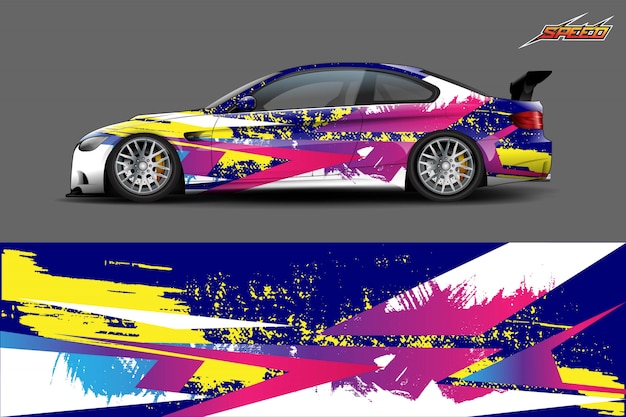 Ilustración de envoltura de calcomanías para automóviles