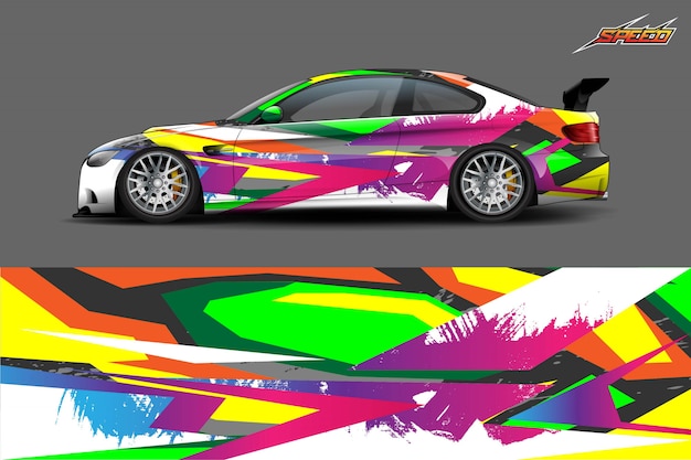 Ilustración de envoltura de calcomanías para automóviles