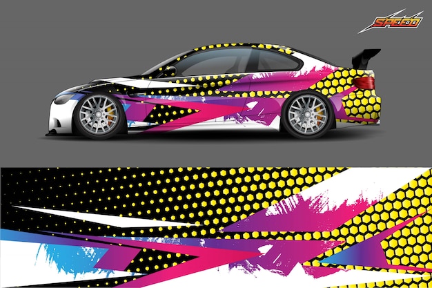 Ilustración de envoltura de calcomanías para automóviles