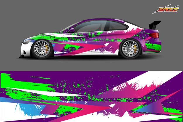 Ilustración de envoltura de calcomanías para automóviles