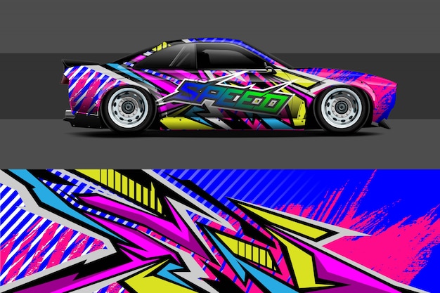 Ilustración de envoltura de calcomanías para automóviles
