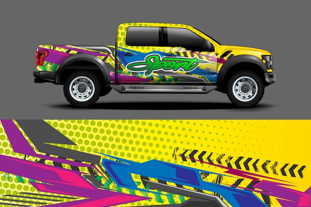 Ilustración de envoltura de calcomanías para automóviles