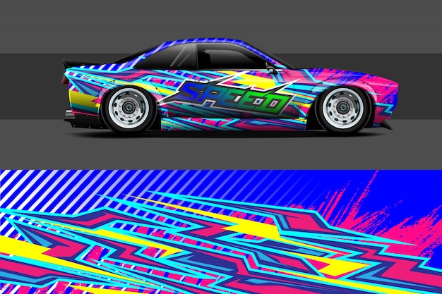 Ilustración de envoltura de calcomanías para automóviles