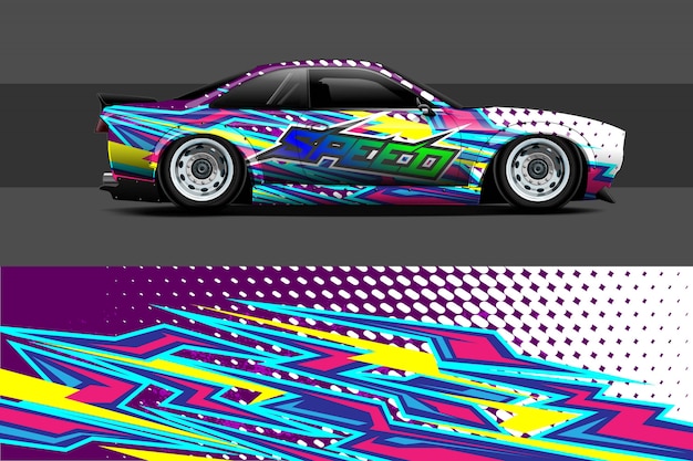 Ilustración de envoltura de calcomanías para automóviles