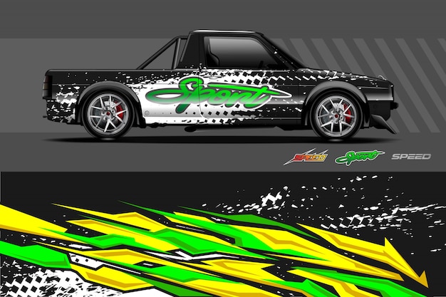 Ilustración de envoltura de calcomanías para automóviles
