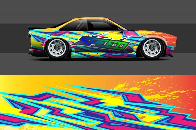 Ilustración de envoltura de calcomanías para automóviles