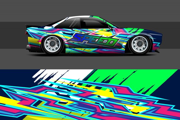 Ilustración de envoltura de calcomanías para automóviles