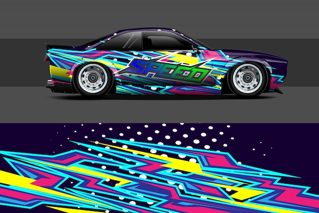 Ilustración de envoltura de calcomanías para automóviles