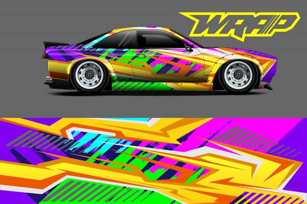 Ilustración de envoltura de calcomanías para automóviles