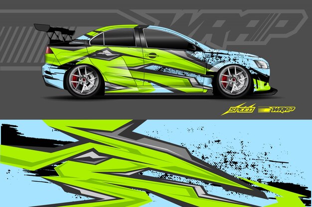 Ilustración de envoltura de calcomanías para automóviles