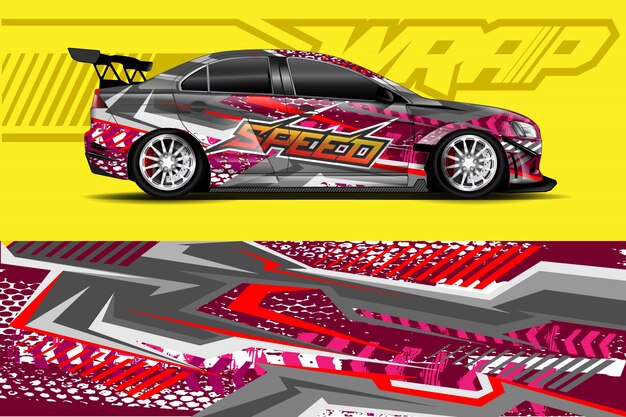 Ilustración de envoltura de calcomanías para automóviles