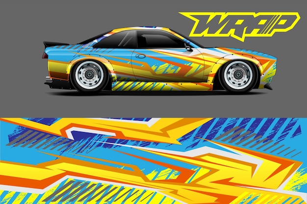 Ilustración de envoltura de calcomanías para automóviles