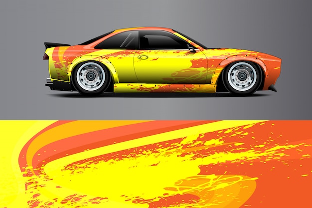 Ilustración de envoltura de calcomanías para automóviles