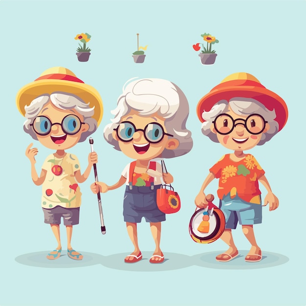 Ilustración de equipo de verano para las abuelas