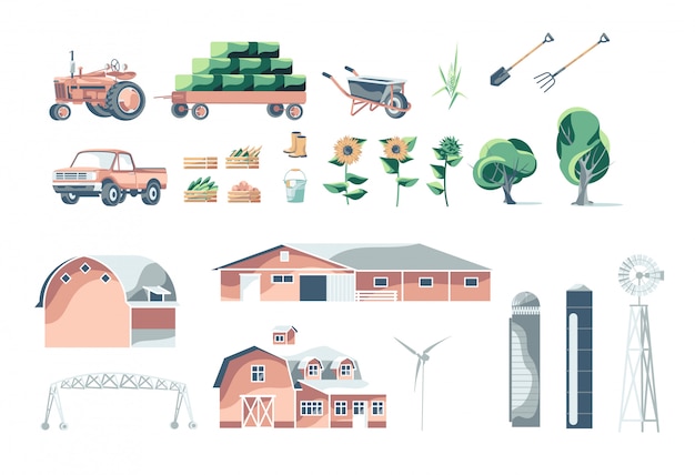 Vector ilustración de equipos de agricultura