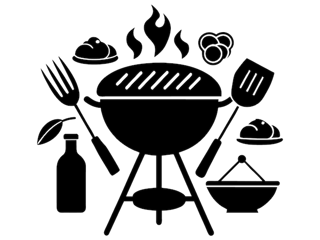 Ilustración de los equipos de barbacoa