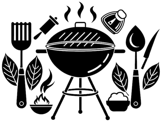 Ilustración de los equipos de barbacoa
