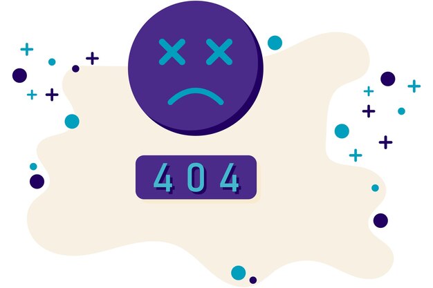 Ilustración del error 404 y la página de error de Internet de la lupa no se encontró