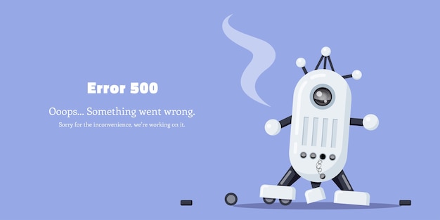 Ilustración de error de robot roto