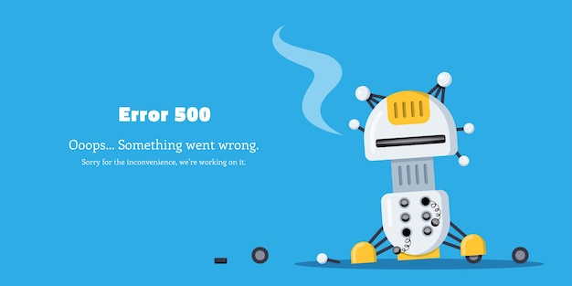 Ilustración de error de robot roto