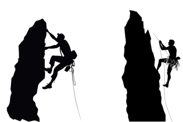 Ilustración de escalador escalada montaña escalada de montaña ejercicios de senderismo icono de senderismo turismo