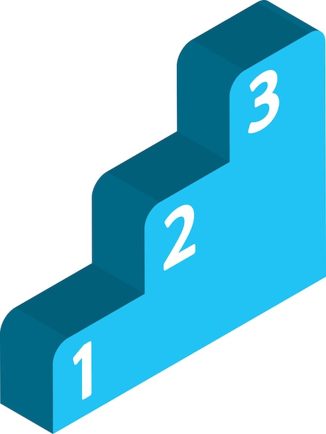 Ilustración de escalera de aprendizaje en estilo isométrico 3d