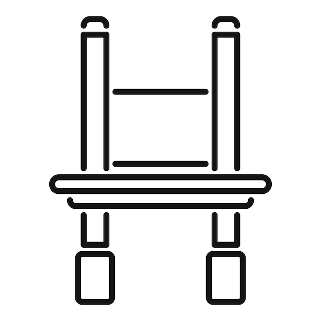 Ilustración de una escalera de pie en un icono de fondo blanco