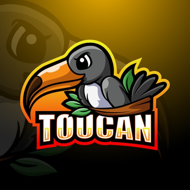 Ilustración de escán mascota de tucán