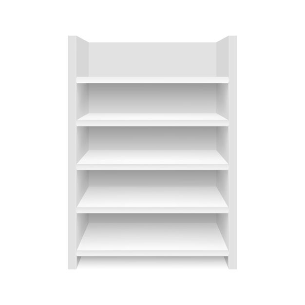 Estantes Vacíos, Biblioteca En Blanco Del Estante Para Libros Ilustración  del Vector - Ilustración de muebles, almacén: 41762513