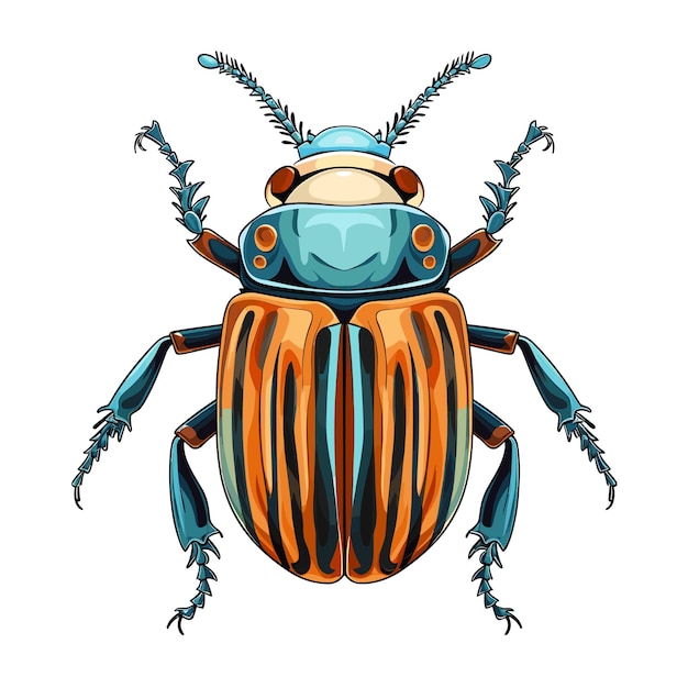 Vector ilustración del escarabajo goliat de color plano dibujado a mano