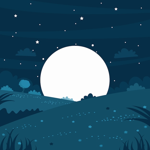 Ilustración de escena nocturna
