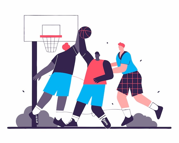 Ilustración de escenarios de juegos de baloncesto