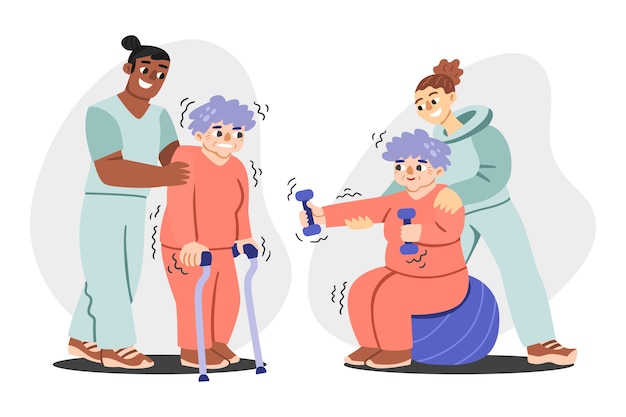 Ilustración de esclerosis múltiple de diseño plano dibujado a mano