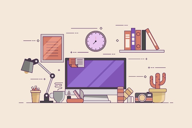 Ilustración de escritorio de negocios