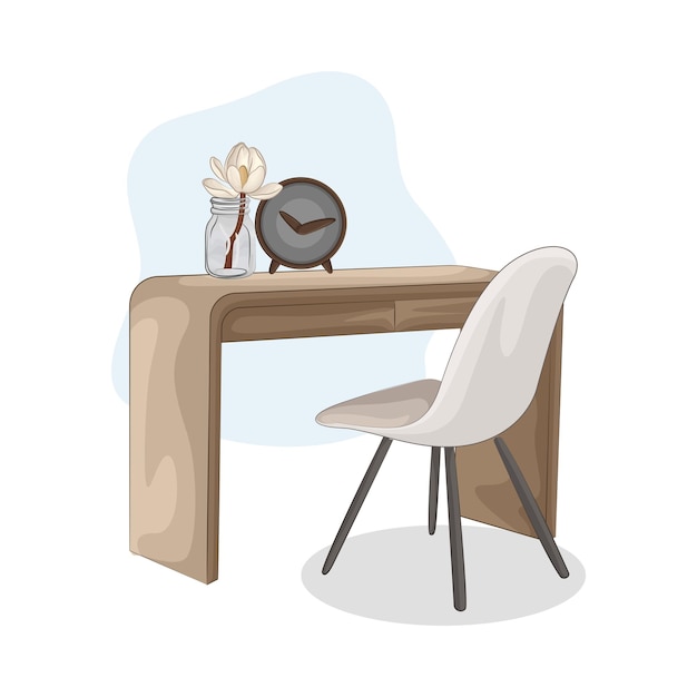 Ilustración de un escritorio