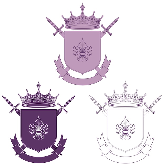 Vector ilustración escudo de armas medieval
