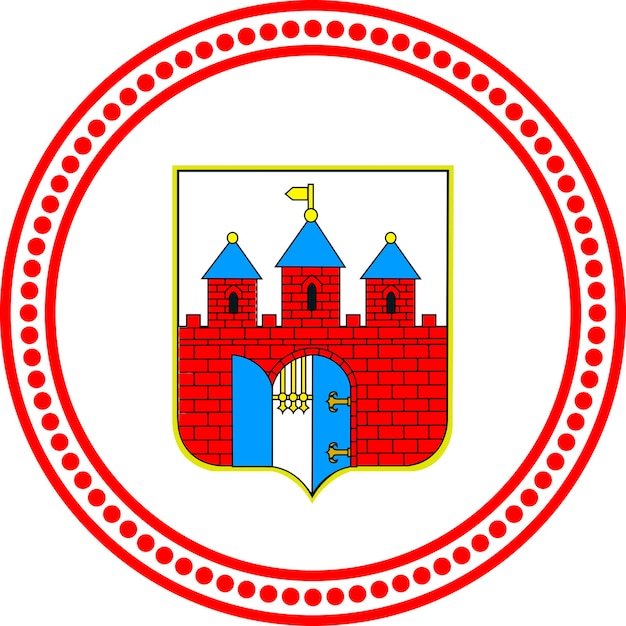 Vector ilustración del escudo de armas vectorial de la capital regional polaca de bydgoszcz polonia