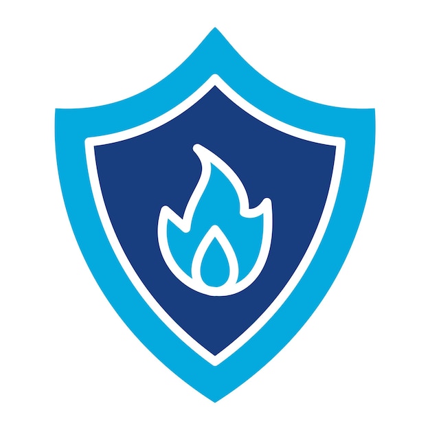 Ilustración del escudo de fuego Duotone
