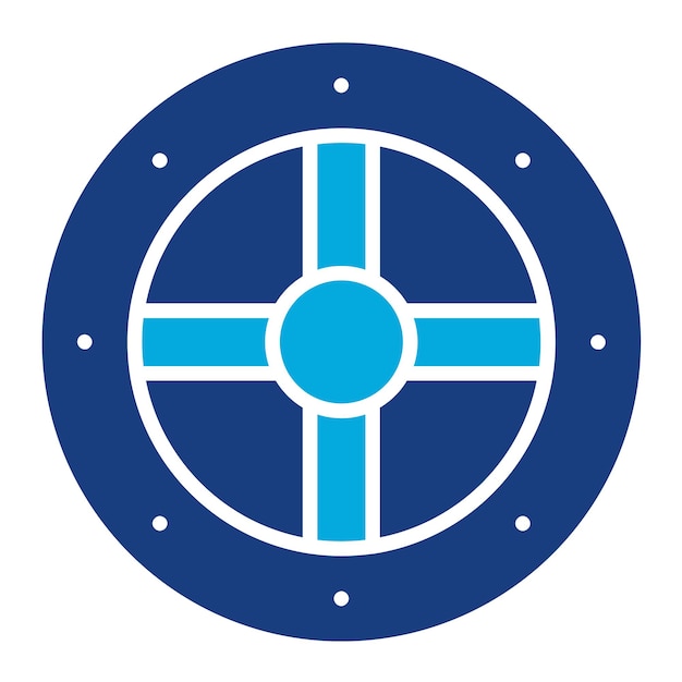 Ilustración del escudo vikingo en dos tonos