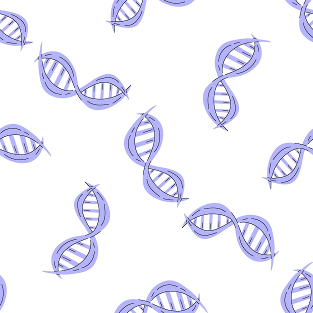 Ilustración de la escuela plana vectorial patrón sin costuras de la cadena de ADN De vuelta a la escuela La ciencia