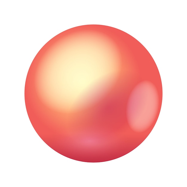 Ilustración de una esfera roja aislada sobre un fondo blanco
