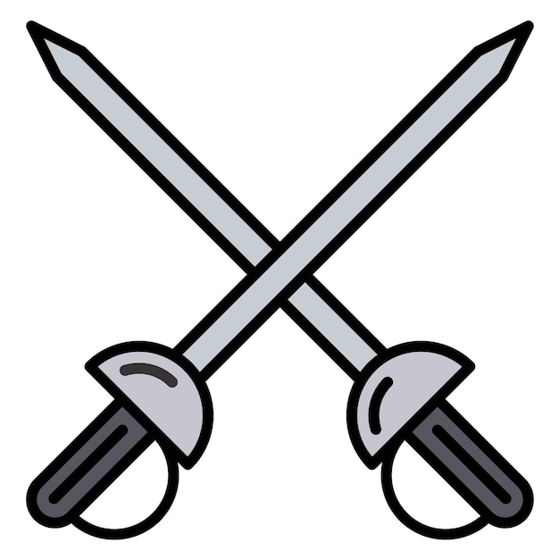 Ilustración de la esgrima plana