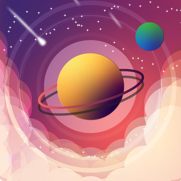 Ilustración del espacio exterior vectorial libre