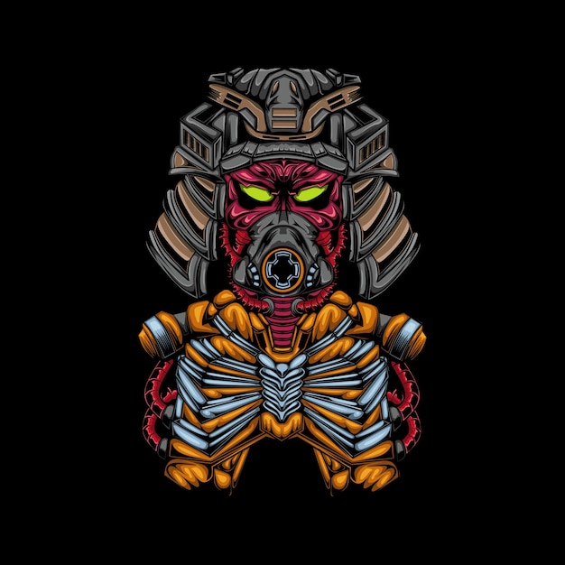 Ilustración de espada samurái robótica