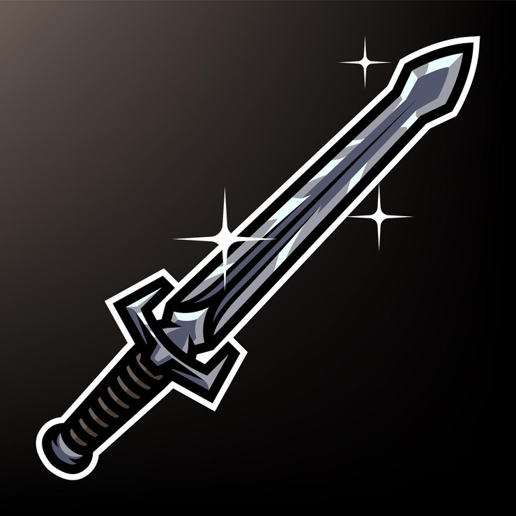 Vector ilustración de espadas aislado en el fondo negro