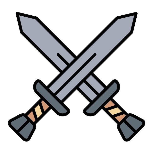 Ilustración de las espadas planas