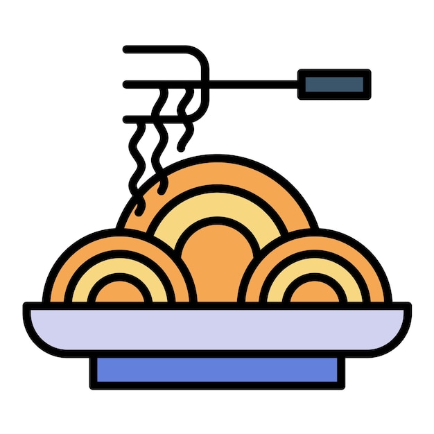 Ilustración de espagueti plano