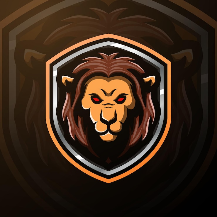 Vector ilustración de esport de mascota de cabeza de león