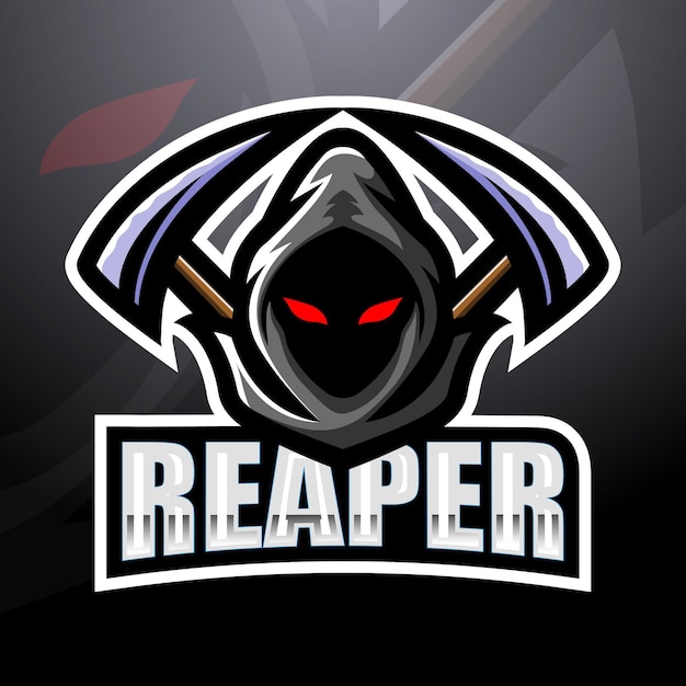 Ilustración de esport de la mascota del cráneo de reaper