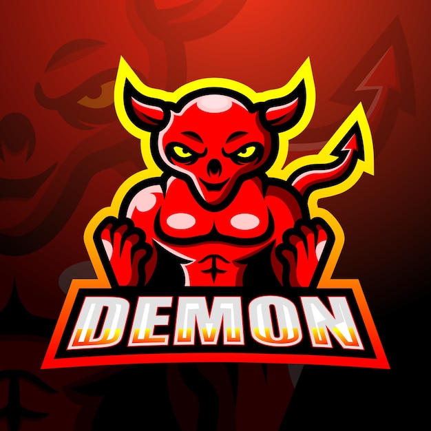 Ilustración de esport mascota demonio